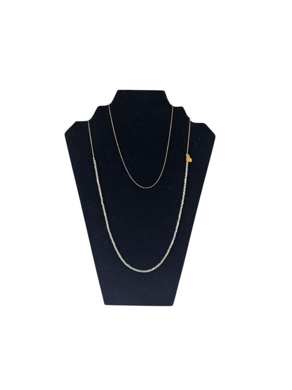 Women's Love Poppy Gold and Gray Beaded Layered Necklace One Size